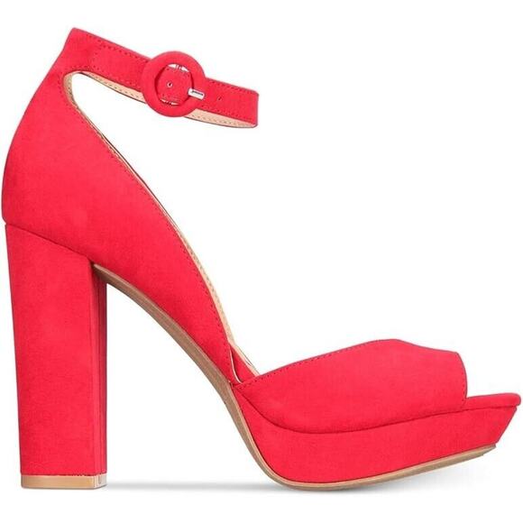 American Rag Women's Areeta Peep Toe Ankle Strap D'Orsay Pumps Size 9.5 (Red) - Picture 2 of 4